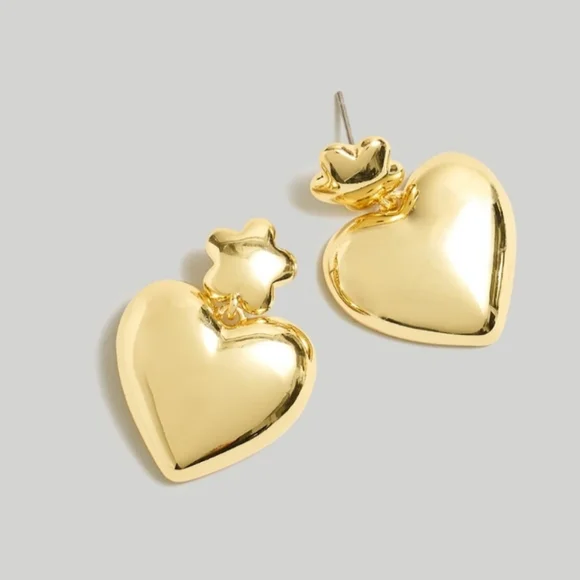 AMAZING💥❤️Madewell ❤️ Puffy Heart Statement Earrings - Picture 10 of 13